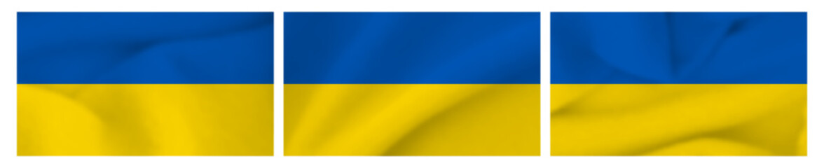 Set of Ukrainian national flags