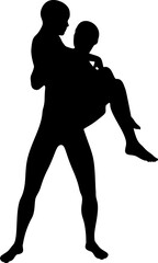 Silhouettes of an embracing couple portraying warmth, love, and unity in a stylized and elegant form. Ideal for romantic and relationship-themed designs, the artwork symbolizes affection and closeness