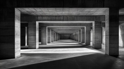 Dramatic Architectural Framework with Geometric Shapes