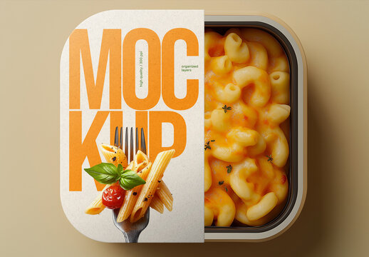 Pasta Packaging Mockup &ndash; Realistic PSD Template for Food Branding and Product Presentation, AI-Generated	