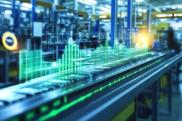 Fototapeta premium Overview of production data evaluation through performance indicators.