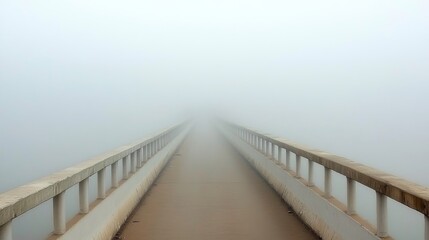 Fototapeta premium Misty Overpass in Foggy Atmosphere