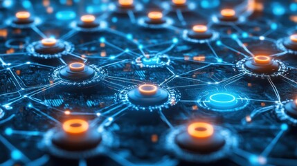 Abstract digital network connection.