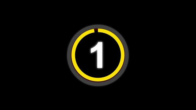 Circle countdown timer 5 seconds animation from 5 to 0 seconds, 5 Seconds countdown timer