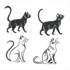 Cat Silhouette Vector Illustration