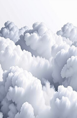 Fluffy white clouds in a bright blue sky