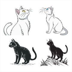 Cat Silhouette Vector Illustration