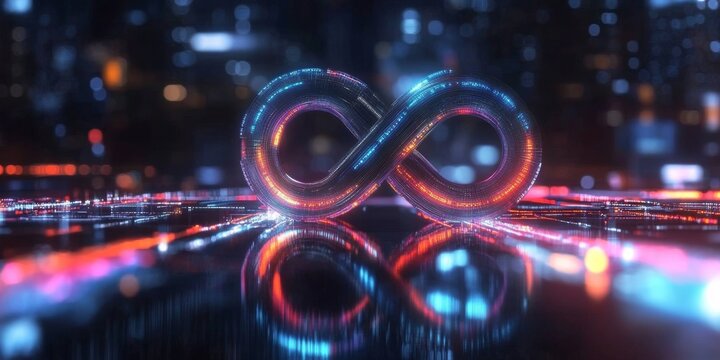 The infinity symbol signifies the continuous nature of software development operations.