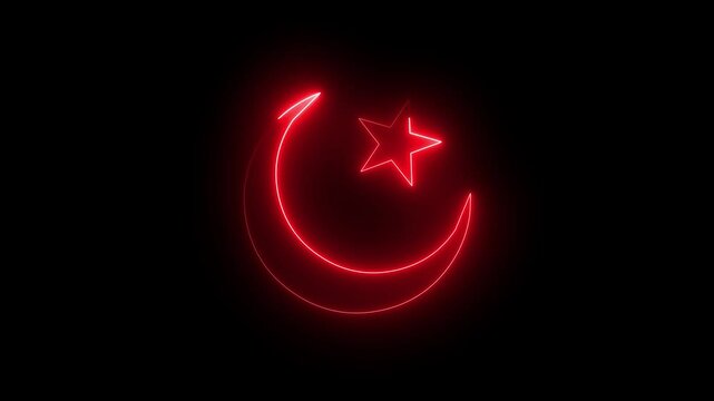 animated of moon and star shapes with neon saber effects