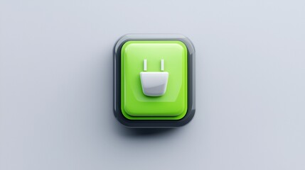 Colorful power button symbolizing energy conservation and sustainability in modern technology design