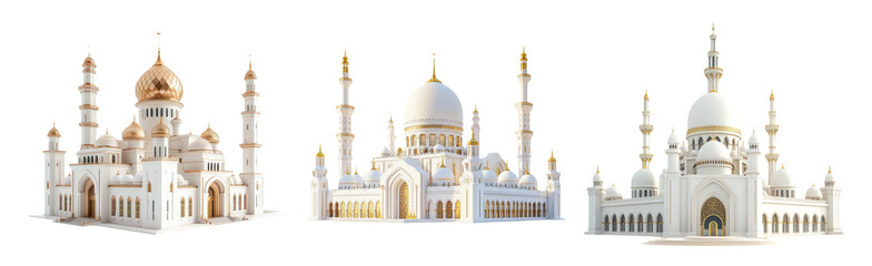 Obraz premium Isolated Collection of Beautiful Architectural Structures on Background