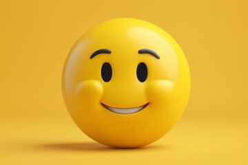 Fototapeta premium yellow smiley face with black eyes and a smile on a yellow background