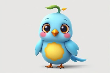 Obraz premium a close up of a blue bird with a yellow beak