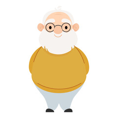 Senior elderly man in a sweater and glasses