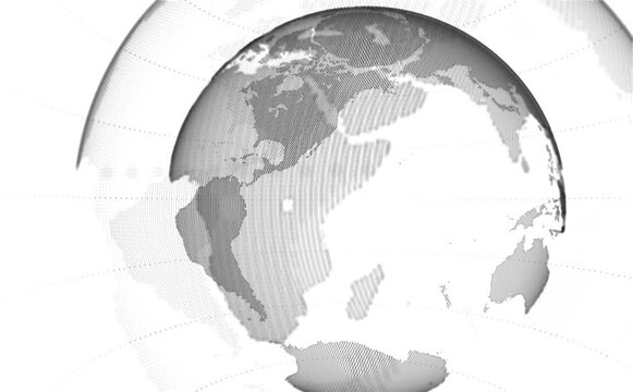 dotted 3ds earth model animation. abstract earth