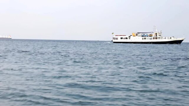 the surface of the sea. boats and yachts