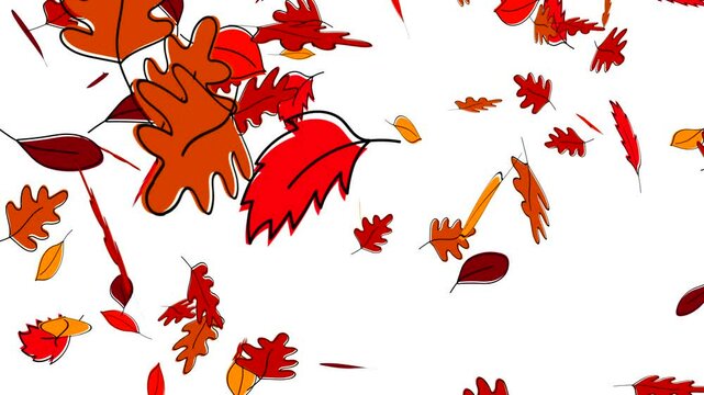 abstract background with falling yellow autumn lea