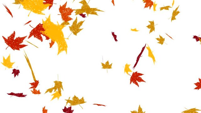 abstract background with falling yellow autumn lea
