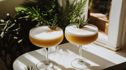 Artistic Drinks on a Soft White Background