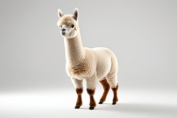Fototapeta premium there is a white llama standing on a white surface