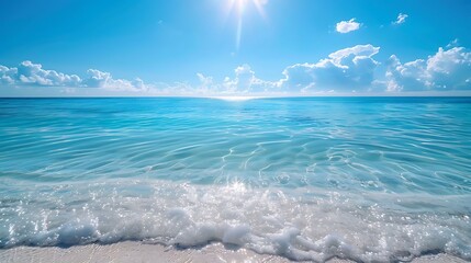 Fototapeta premium Oceans are vast, dynamic bodies of saltwater that cover over 70% of Earth’s surface, forming an integral part of the planet’s ecosystem. They are home to an extraordinary diversity of life, from micro