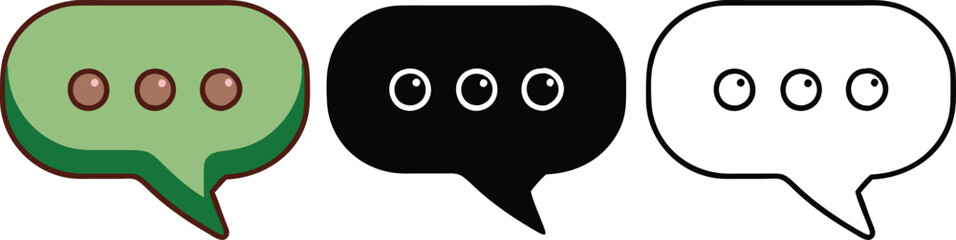 ThreeDot Speech Bubbles Green, Black, White Variations