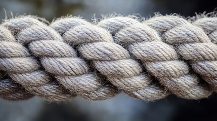 Fototapeta premium A close-up view of a thick, braided rope showcasing its texture and craftsmanship.