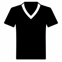 V-Neck Shirt Black Silhouette Vector