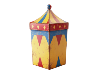 Vintage Carnival Box with Colorful Patterns and Unique Design