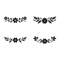 A charming retro floral divider with a playful flower ornament silhouette