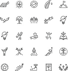 Growth, Success, Ideas, Innovation, Progress, Achievement, Development, Goals, Strategy, Vision