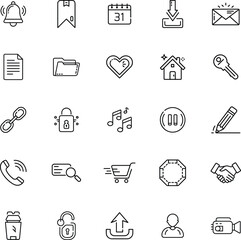 Universal Line Icons Notifications, Media, Security, and More