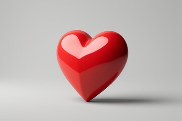Fototapeta premium a close up of a red heart on a gray background