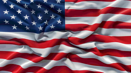 Fototapeta premium close-up of the usa flag fluttering in the wind