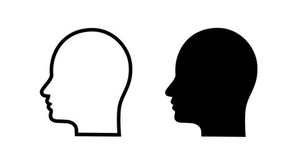 Silhouette of a man's head.