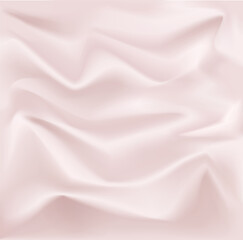 Texture of  pink silk. Closeup fabric with smooth pleats background. Texture of textile pattern.  Realistic Vector 3D illustration design for product advertising.