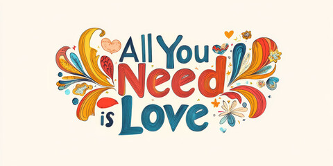 Inspirational artwork conveys message about love and connection with colorful designs and vibrant lettering