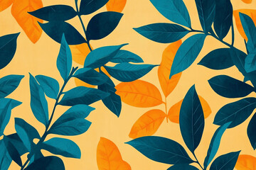 Lush and vibrant floral pattern with blooming botanical designs vibrant 60s style generative ai