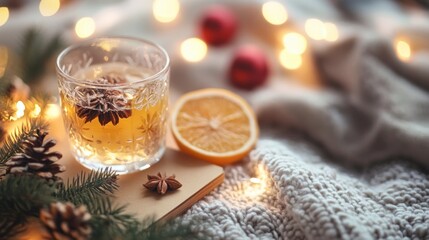 New year's objectives and self-care resolutions in an open notebook