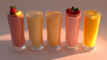 Fresh Smoothies in Clean and Dynamic Composition