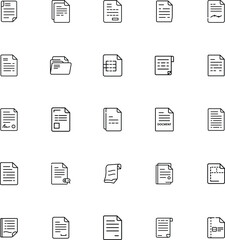 Document Icons Files, Folders, Papers, Sheets, Records, Reports