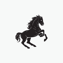 Jumping Horse Illustration Hand Draw Design Vector