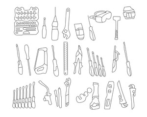 Vector Set of Essential Construction Tools: High-Quality Illustrations for Builders and Designers. Set of construction tools offers a detailed and accurate representation equipment used on job sites