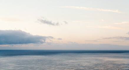 Sunset over the Atlantic ocean in Funchal, Madeira