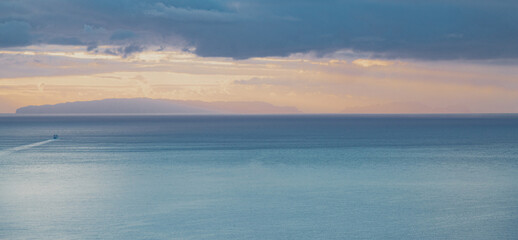 Sunrise over the Atlantic ocean in Funchal, Madeira