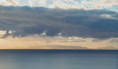 Sunrise over the Atlantic ocean in Funchal, Madeira