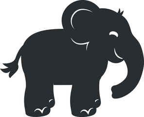 Cute Cartoon Elephant Vector Illustration