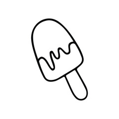 Fototapeta premium Simple vector line art delicious ice cream icon