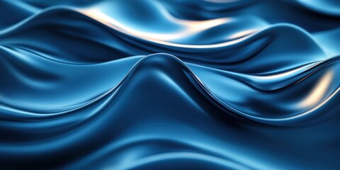 Obraz premium Abstract 3d render background with fluid shapes and blue metallic reflections. modern luxury illustration suitable for backgrounds.