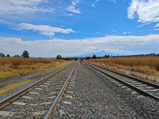 railroad tracks in the countryside